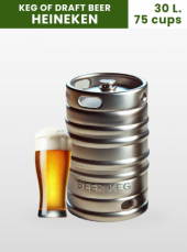 Keg of Heineken Draft Beer (30 litres) for 75 cups